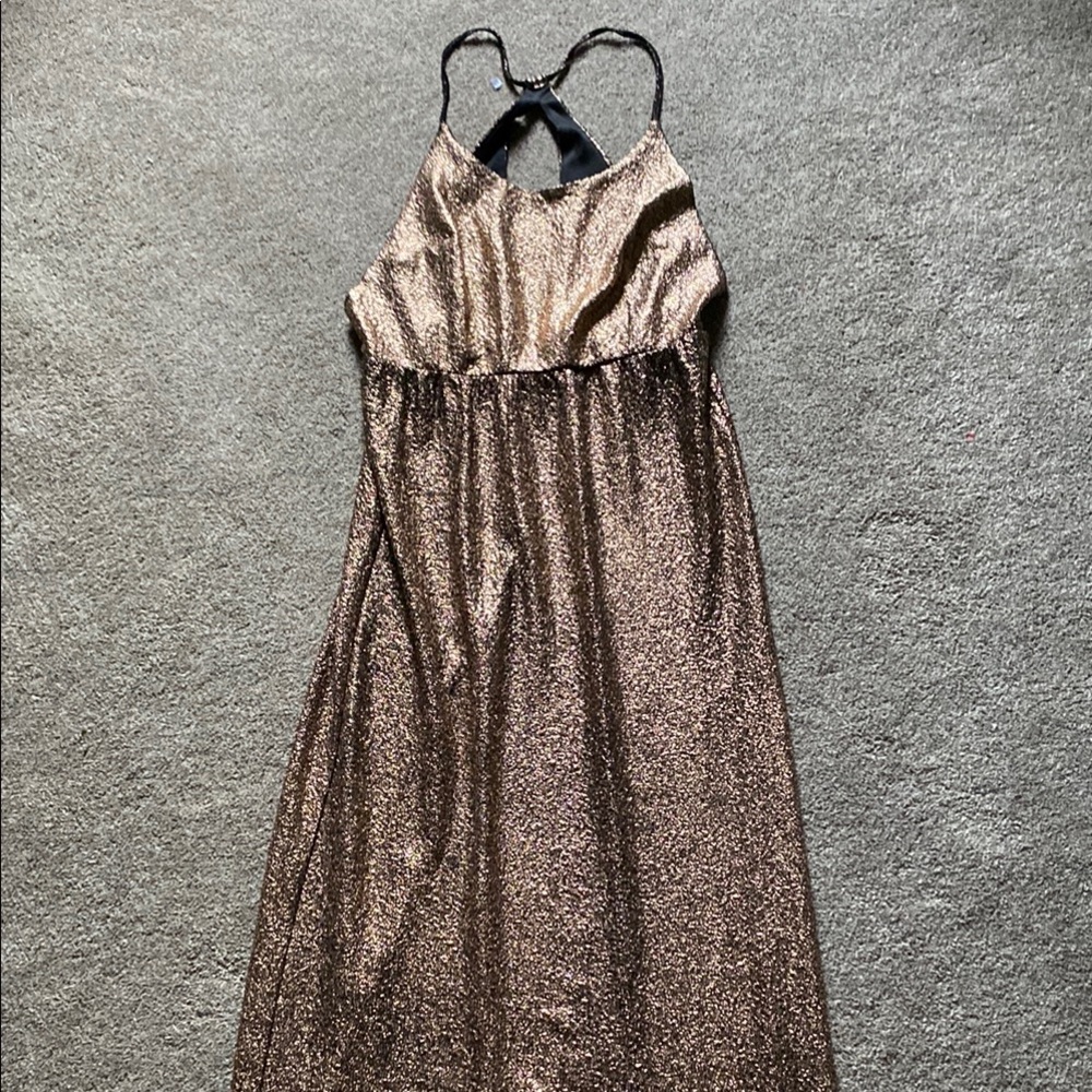 Forever 21 Shimmering Gold Maxi Dress
